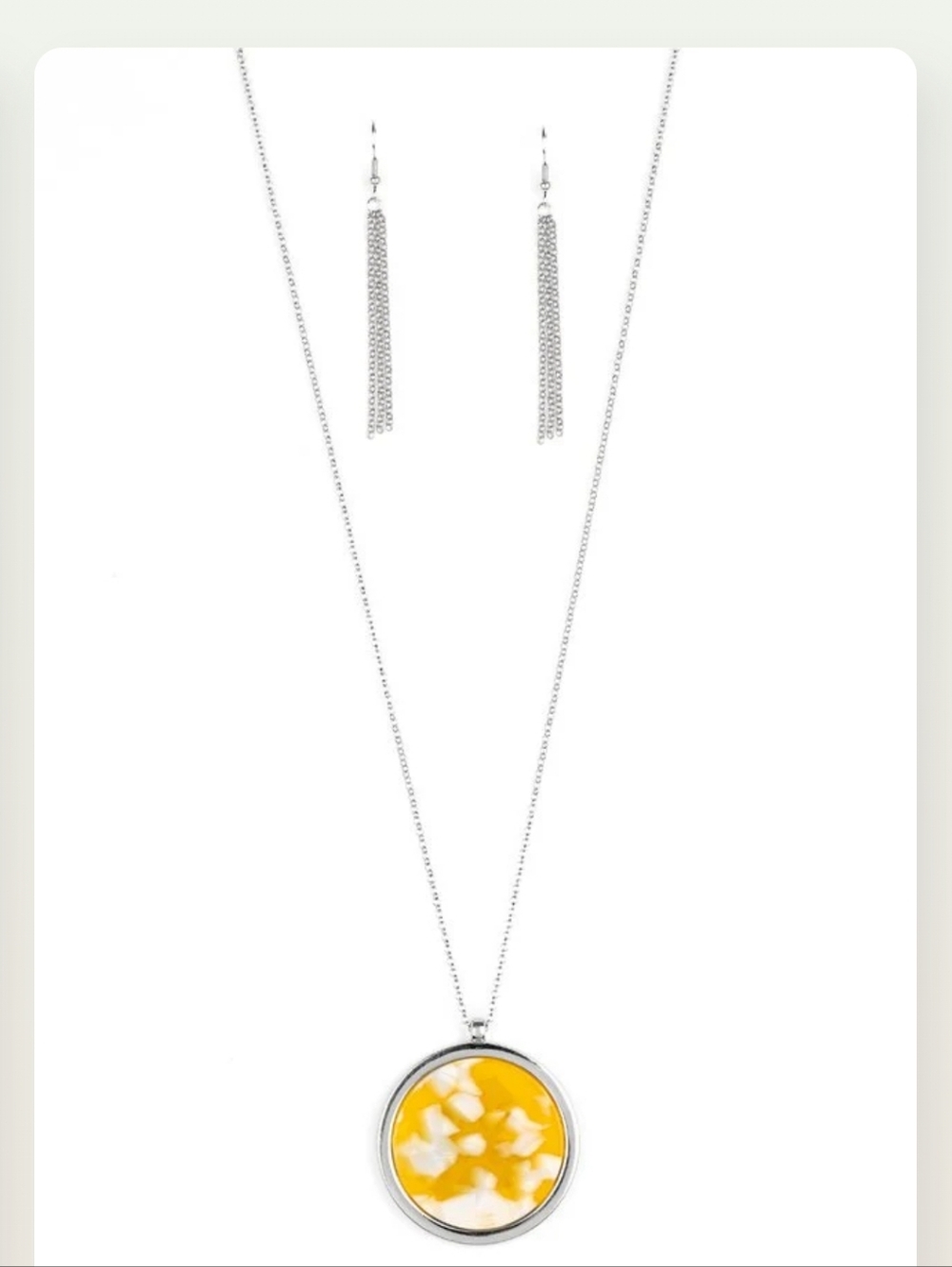 It"s POP Secret Yellow Textured Radiant Disc Necklace